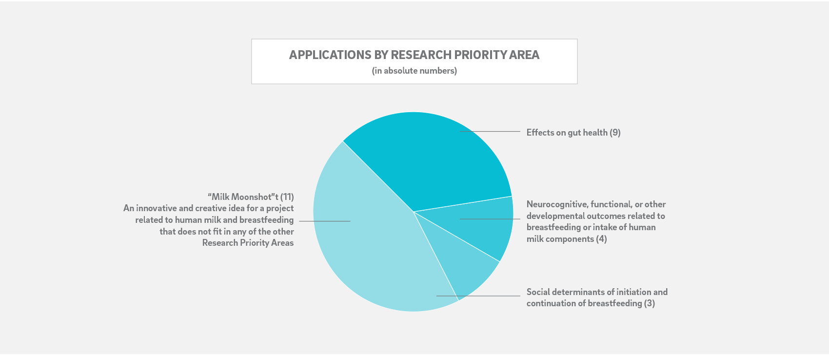 pie chart for application percentages by research priority area